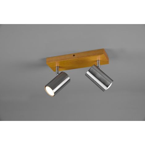 Marley Foco 2 Spot GU10 Níquel y Madera L26 cm Trio Lighting (1/2)