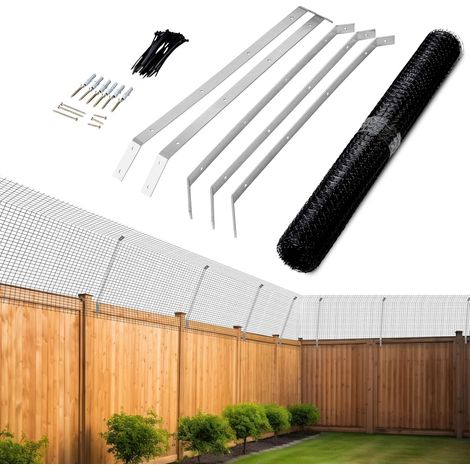 Kit Clôture Anti-Fuite Chat - Supports Galvanisés Et Maille Renforcée Pour Jardin Extérieur (1/5)