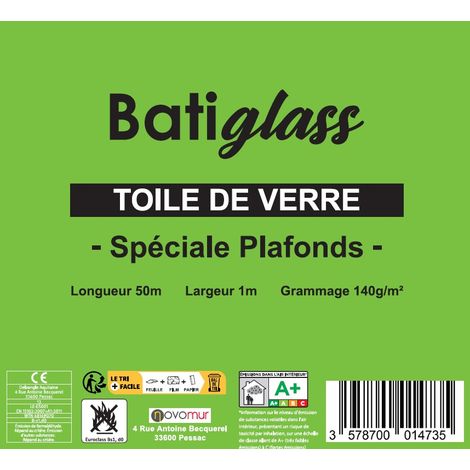 Toile de verre à peindre spéciale plafond 140g/m² Batiglass - 50Mx1M (1/2)