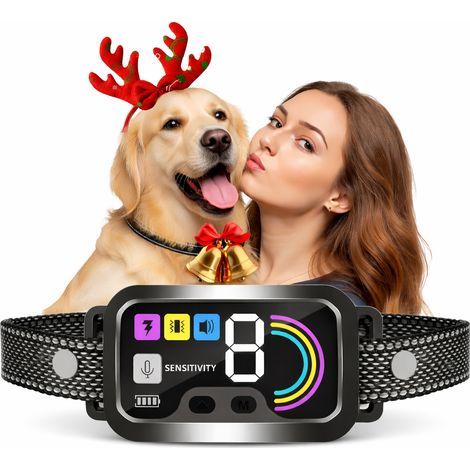 Rechargeable Anti-Bark Dog Collar, Automatic Anti-Bark Dog Collar with 4 Modes, 8 Sensitivity Levels, Intelligent Detection & Safety, IP67 Waterproof for Small and Large Dogs (1/5)