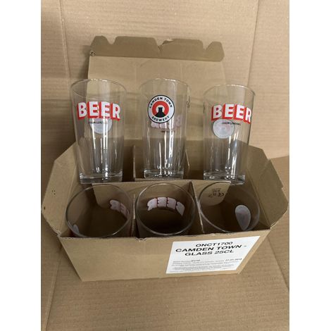 Lot de 6 verres à bière Camden - 25 cl - Neufs