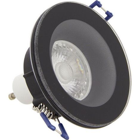 Spot GU10 50 W, lumière blanche neutre (4000 K), IP44, noir, pour intérieur et salle de bain, compatible avec variateur (1/5)