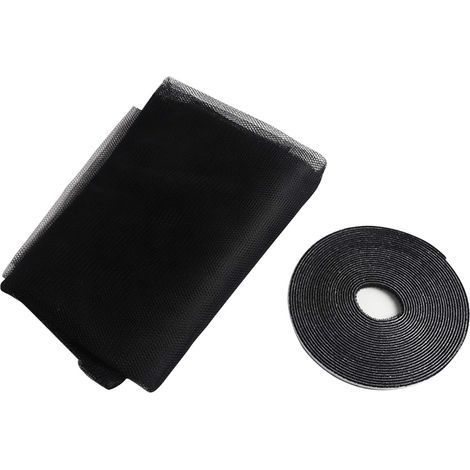 Window mosquito net 150 x 180 cm – Nylon insect screen – Self-adhesive strip, easy to install – Optimized protection (black) (1/5)