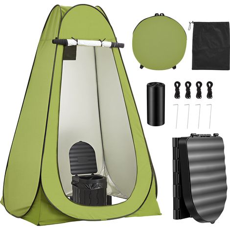 Mophorn Inodoro portátil plegable de 300 mm con carpa, soporta hasta 150 kg, incluye bolsa de transporte, ideal para camping, viajes en caravana, senderismo, navegación y uso en coche o en casa (1/5)