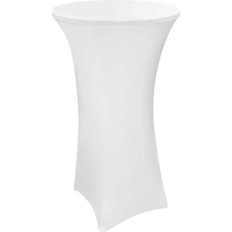 Stehtischhusse 80x120 cm weiß Stretch Stehtisch Bistrotisch Husse (1/3)