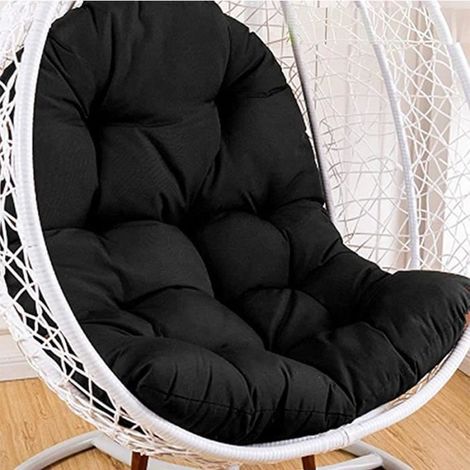 Coussin de balancelle WOVTE Coussin de dossier pour balancelle de jardin uniquement Coussin anti-salissures, et confortable - noir (1/4)