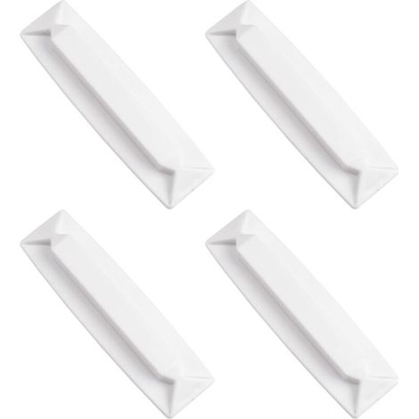 KZQ - Confezione da 4 maniglie autoadesive in plastica per cassetti, porte scorrevoli, cucine, bagni, finestre, frigoriferi e WC (bianche) (1/4)