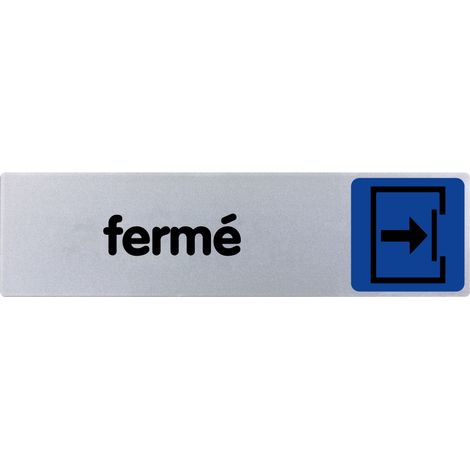 Plaque de porte Fermé - couleur 170x45mm - 4033082