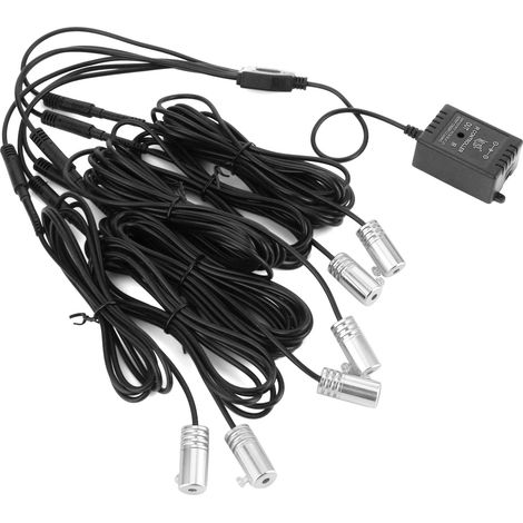 Lampe d'ambiance intérieure à LED, éclairage décoratif pour portières et tableau de bord, télécommande sans fil pour la musique, prise allume-cigare avec 6 LED. (1/5)
