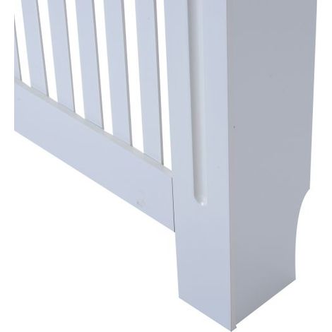 EASYCOMFORT Copritermosifone in Legno MDF Bianco, 172x19x81cm