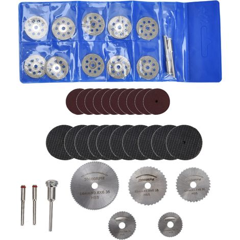 Set mit 40 Diamant- und Harztrennscheiben für HSS-Kreissägen