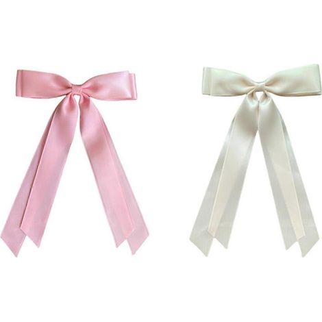 2er-Pack Haarschleifen für Damen, Haarspangen mit Schleife – Beige & Rosa (1/5)