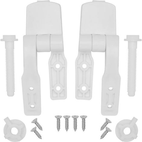 Charnière de rechange pour abattant WC en plastique blanc robuste - Solution de remplacement facile (1/4)