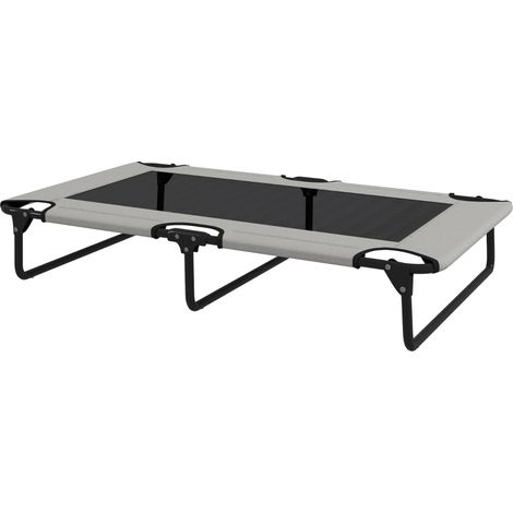 Lit surélevé pour chien portable filet respirant grand chien gris clair