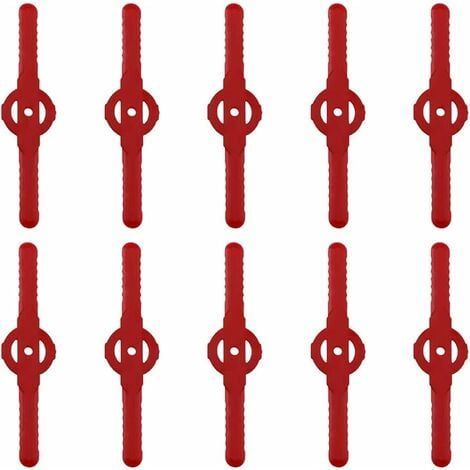 Aiperq Lame plastique coupe bordure, 10 pcs Lames En Plastique Cutter Remplacer Pour ensemble doutils de coupe-herbe sans fil, remplacement de lames de coupe de tondeuse à gazon en plastique（rouge） (1/4)