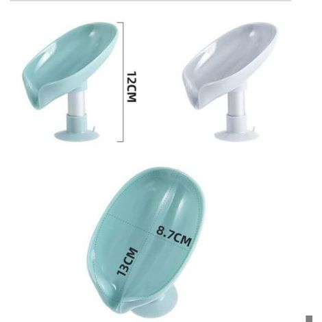 Porte Savon Ventouse Lot de 2, Support Savon pour Douche, Porte Eponge pour Evier Cuisine, Porte-Savons avec Système de Drain, Nettoyage Facile (1/5)
