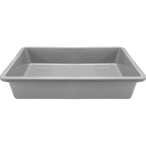 1 x Grey Deep Multipurpose Plastic Rectangular Household Trays