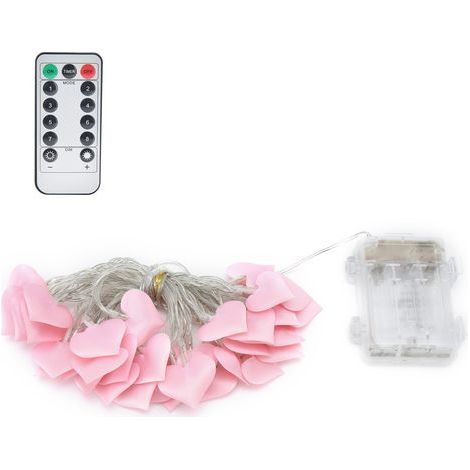 40LED Guirlande lumineuse Cœur Rose pour ambiance romantique Saint-Valentin, Blanc chaud 4m (1/5)