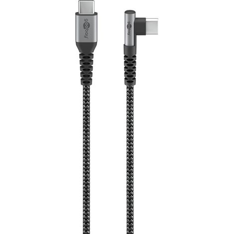 Goobay 64658 cable USB USB 2.0 0,5 m USB C Negro, Gris