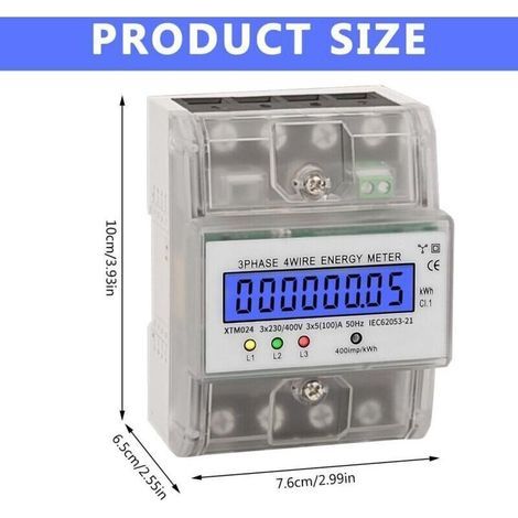 Compteur Électrique Intelligent 5 100A Affichage LCD Numérique Triphasé, Consommation Énergétique pour Sous Comptage (1/5)