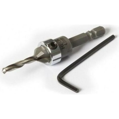 CHOYCLIT Fasenbohrer + verstellbarer Anschlag: Holzbohrer mit Ø 4mm Fräser für Ø 5mm Schrauben