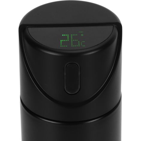 Thermo-Vakuum-Thermobecher mit LED-Touch-Anzeige, USB-wiederaufladbar, isolierte Flasche mit Farbtemperaturanzeige, 440 ml, PP/PC/Edelstahl, 22,5 cm (1/5)