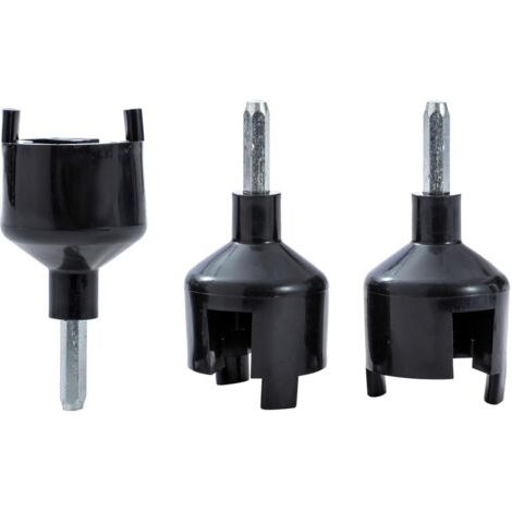Lot de 3 mandrins de perceuse pour clôture électrique pour isolateurs, anneau à visser, poteau en bois, isolateurs à anneau de clôture, vis (1/4)
