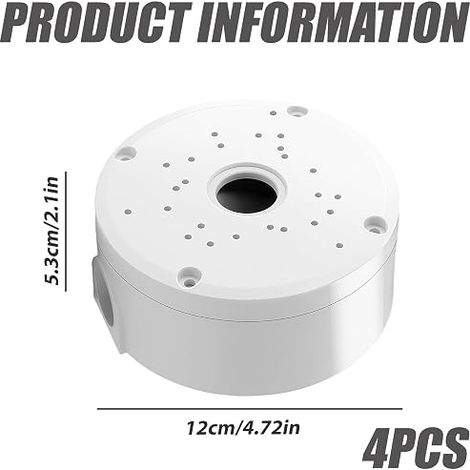 Junction Box, Junction Box, Mounting Bracket for Security Cameras PTZ Dome Turret Bullet, Waterproof, Aluminum, Ceiling and Wall Mount, Cable Covers (1/4)