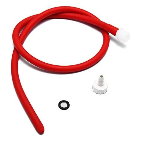Silikon-Einlaufschlauch – 1 Stück – Rot – Flexibel und weich – Für Intimduschen – 50 cm (1/5)