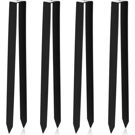 4 x 30 cm Tent Pegs, Ground Anchor, Fixing Staples, Garden Stake, Wire Mesh Fence, U Ground Pegs for Weed Control Fabric (Black) (1/5)