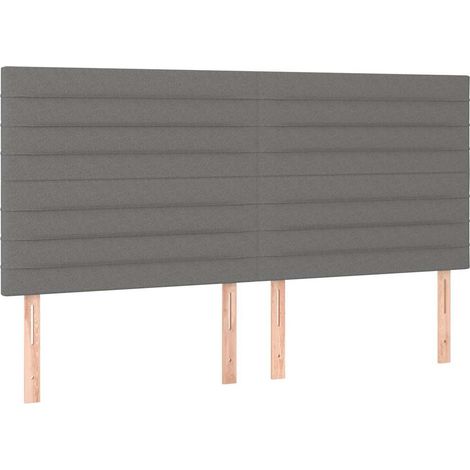 Maison Exclusive - Čelo postele tmavě šedé 180x5x118/128 cm látkové (1/5)