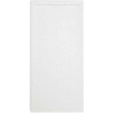 Mineralguss-Duschwanne extra flach COVER Schieferoptik WEISS 70x140cm
