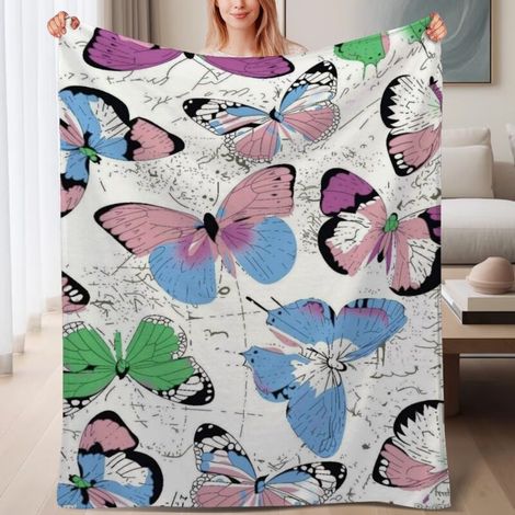Couverture de lit en polaire, jeté doux et chaud de printemps, légère et luxueuse en microfibre de polyester, décoration intérieure cosy, cadeau adapté pour lui elle,6080 pouces (1/4)