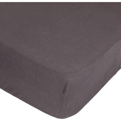 Lenzuolo matrimoniale linah in lino lavato grigio ardesia 140x190cm - Atmosphera créateur d'intérieur (1/3)