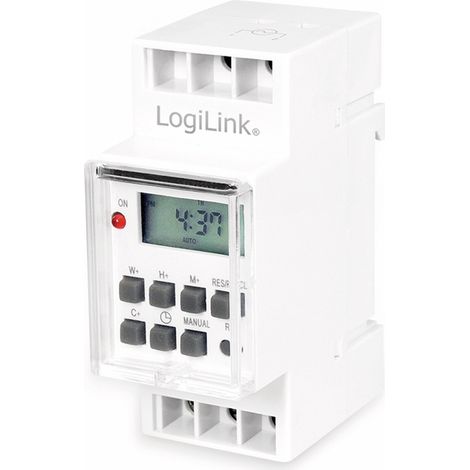 LOGILINK Minuterie digitale hebdomadaire ET0010, pour montage sur rail DIN