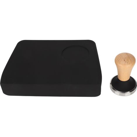 Tapis de Tassage Café Antidérapant avec Emplacement pour Tasseur 58mm Noir - Matériau Imperméable et Antipoussière