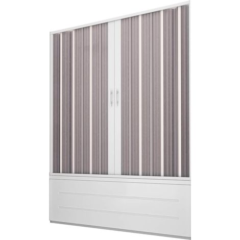 Sopravasca Lineare 170x150 cm 2 Ante a Soffietto in PVC Apertura Laterale H150 cm Dorini Bianco (1/4)