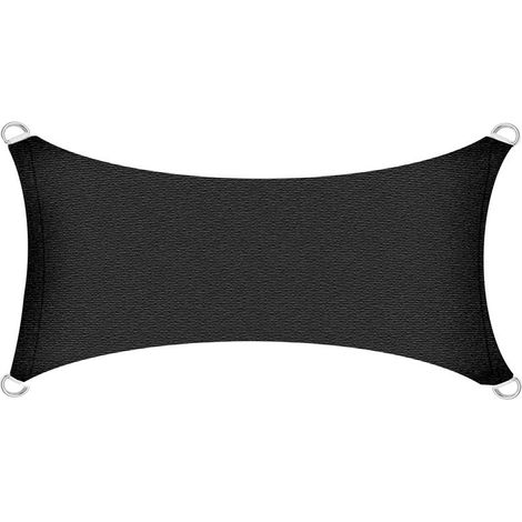 Voile d'ombrage en polyéthylène anthracite / 2x4m (droit) (1/2)