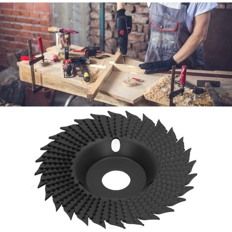 Spitzscheibe zum Schleifen und Formen von Holz, flache und gebogene Schrägscheibe, Scheibe für Winkelschleifer (schwarz) (1/5)