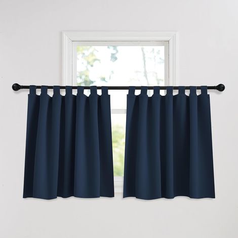 2 PCs Rideau, Occultant, Thermique, Polyester, 140x90 cm, Cuisine
