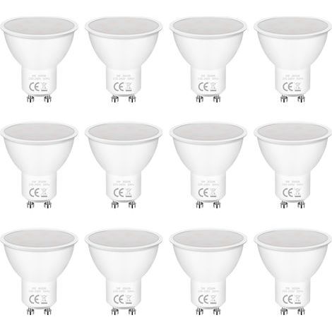 12er-Pack GU10-LED-Lampen, 5 W, entspricht 50 W, 3000 K, 400 lm, 120° Lichtwinkel, AC 220–240 V, nicht dimmbar, kein Flimmern, energiesparende warmweiße LED-Lampe für Schlafzimmer, Wohnzimmer, Küche,