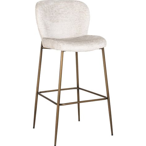 Tabouret Darby Crème Élégance Fusion - Crème chaleureux avec touche dorée (1/5)