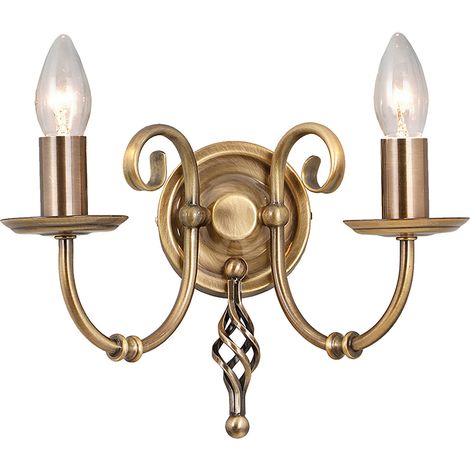 Applique candelabro doppia Artisan ottone 2xE14 60W Elstead (1/5)