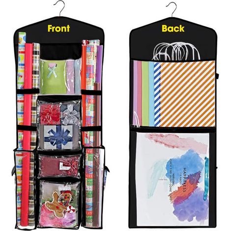 Boîte rangement suspendue double face 43x101cm pour chaussettes et porte (1/5)
