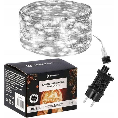 LUCI A FILO 300 LED 33m EST/INT MICRO A CORRENTE 8 FUNZIONI FREDDO ALIMENTATORE (1/5)