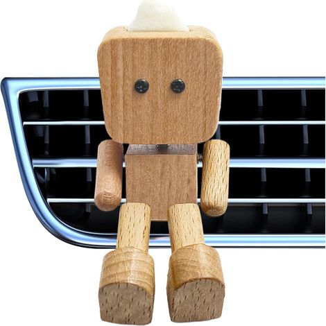 Décorations en Bois pour Tableau De Bord De Voiture - Ornement Figurine Humaine en Bois pour Dashboard - Sculpture Décorative Amusante pour Bureau Déplacements Familiaux Décoration (1/5)
