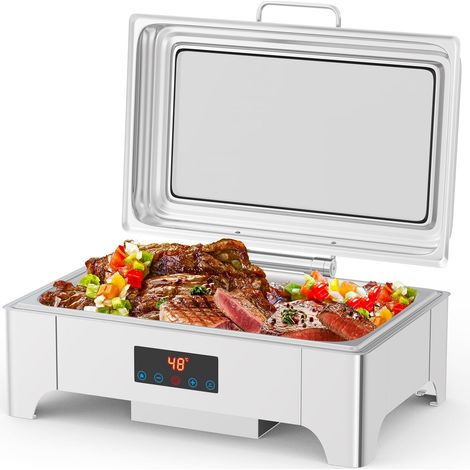 Chafing Dish Électrique 9L, Chauffe-Plat, Écran Tactile LCD, Température Réglable, Bac GN 1/1, Restauration,Événements, 900W Doré (1/5)
