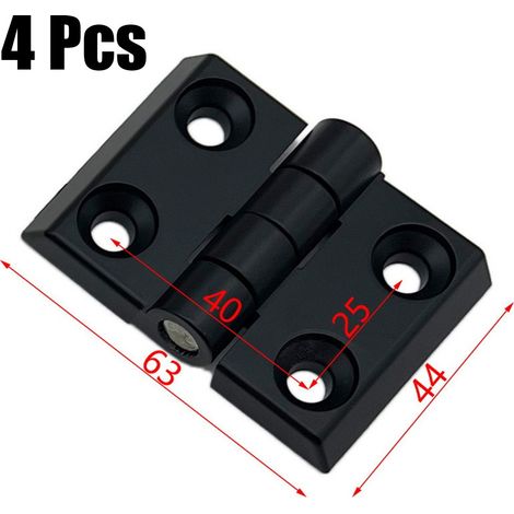 Hinge - Zinc Alloy - For Aluminum Profiles 3030 3040 4040 - Black - 4 Pieces (1/5)