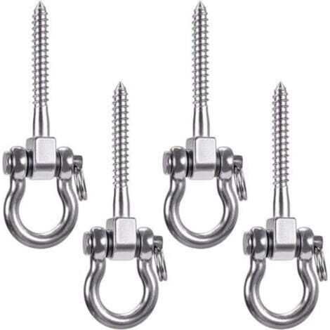 Set di 4 ganci oscillanti a 180° resistenti, adatti per amache da yoga, corde ricavate da pneumatici, sedie, sacchi di sabbia, sacchi da boxe e altalene da veranda.
