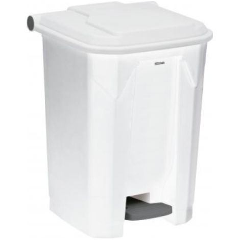 Poubelle à pédale Utilo - 50l - blanc / blanc (1/3)